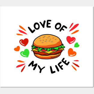 My Valentine Is A Burger Posters and Art